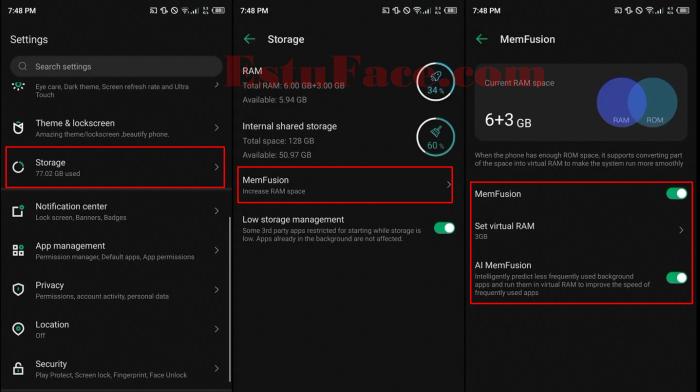 Mengaktifkan MemFusion Infinix Hot 11s