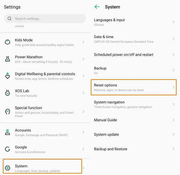 Cara Factory Reset Infinix Hot 12 Play Melalui Pengaturan