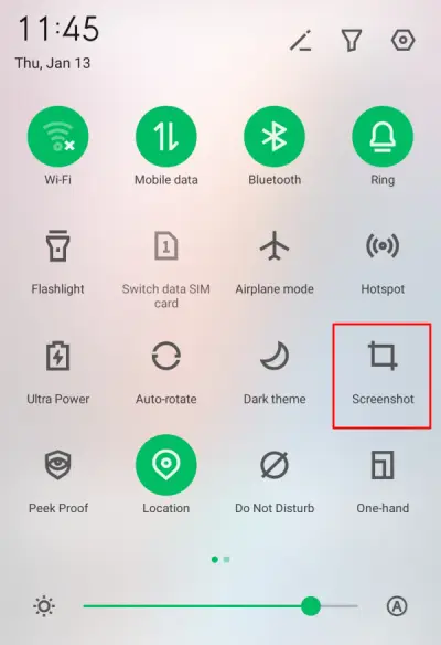 Cara Screenshot Infinix Hot 12 Play Lewat Control Panel