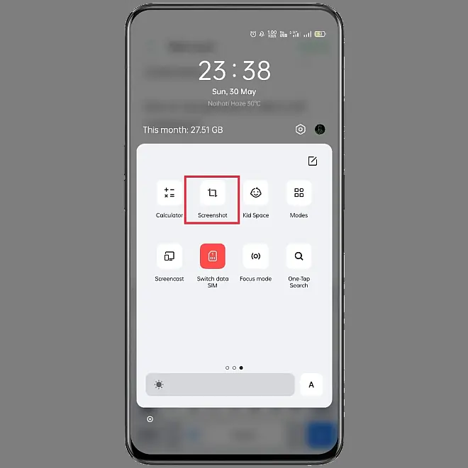 Screenshot Oppo A77s Melalui Notifikasi Panel