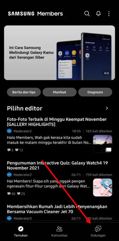 Buka aplikasi Samsung Members