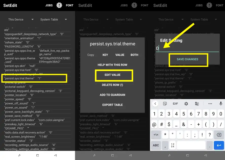 Mengubah persist.sys.trial.theme via SetEdit